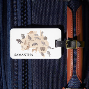 Watercolor Animals of Australia Luggage Tag