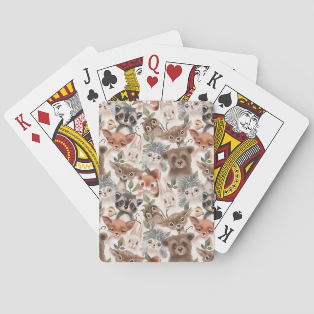 Watercolor Animals  Playing Cards (Back)