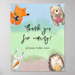 Watercolor animals - Thank you for coming Poster