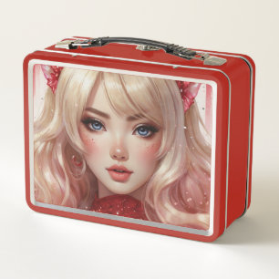 Watercolor Anime Metal Lunchbox