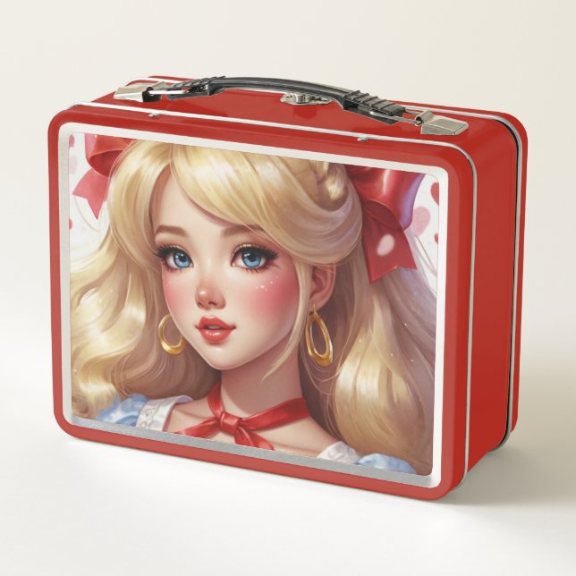 Watercolor anime Metal Lunchbox (Back)