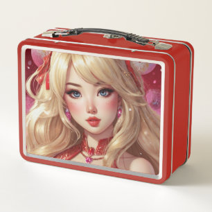 Watercolor Anime Metal Lunchbox