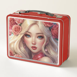 Watercolor Anime Metal Lunchbox