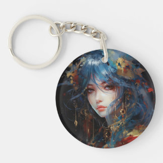 Watercolor Anime Princess Key Ring