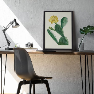 Watercolor Antique Botanical Cactus Print Poster