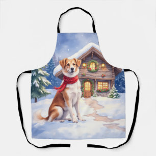 Watercolor Appenzeller Sennenhund Alpine Chalet Apron