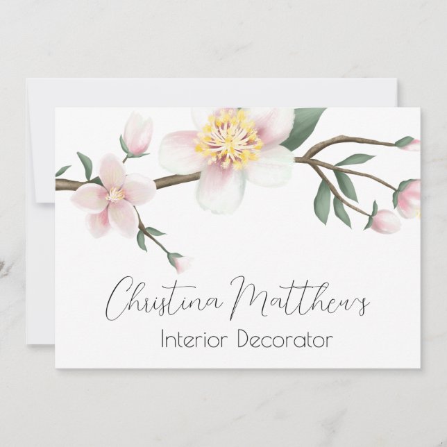 Watercolor Apple Blossoms Invitation (Front)