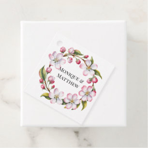 Watercolor Apple Cherry Blossom Wedding Thank You Favour Tags