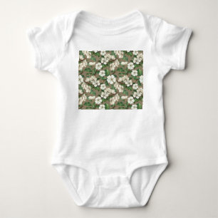 Watercolor Apple Flowers: Vintage Pattern. Baby Bodysuit