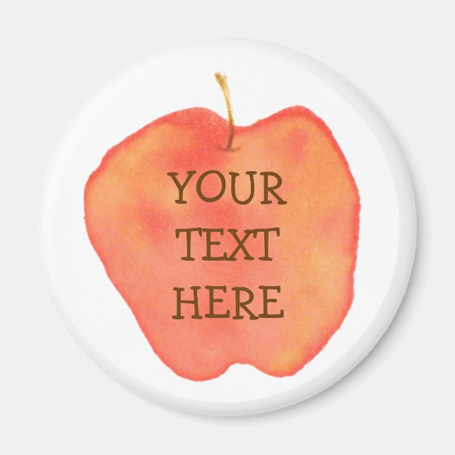 Watercolor Apple Magnet (Front)