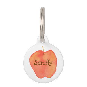 Watercolor Apple Name Pet Tag