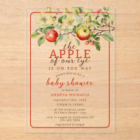Watercolor Apple of Our Eye Fall Baby Shower