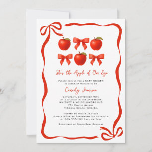 Watercolor Apple of our Eye Fall Baby Shower  Invitation