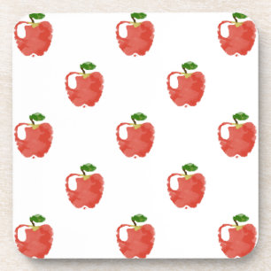 Watercolor Apple Pattern Coaster
