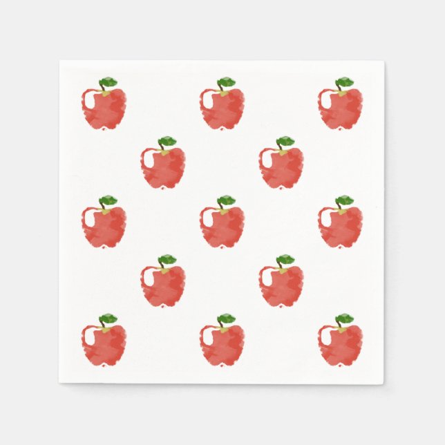 Watercolor Apple Pattern Napkin (Front)