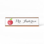 Watercolor Apple Personalised Teacher Name Plate
