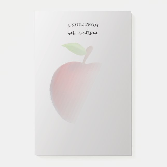 Watercolor Apple | Personalised Teacher  Post-it Notes (Front)
