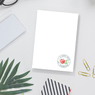 Watercolor Apple Personalised Teacher Post-it Notes