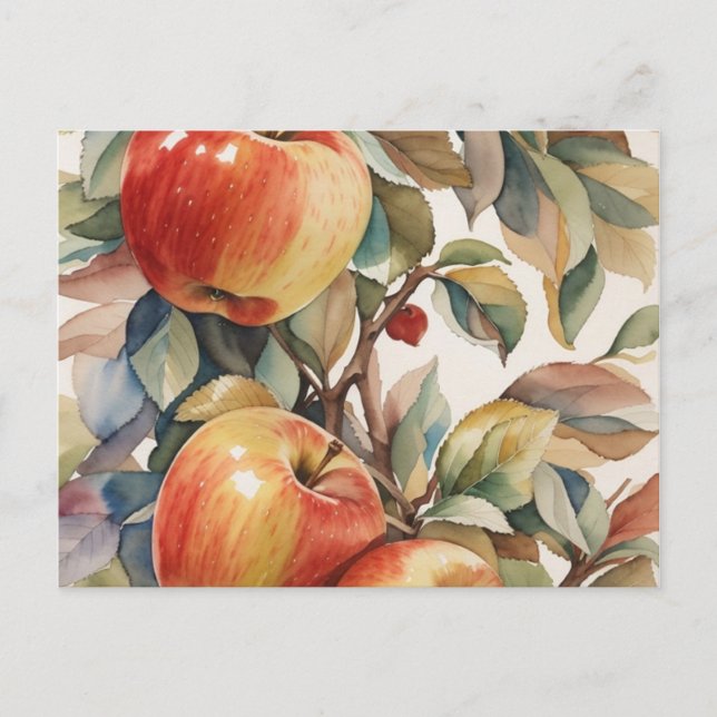 Watercolor Apple Postcard (Front)