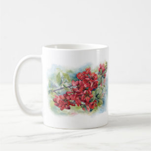 Watercolor apple quince flower flowers tree weddin coffee mug