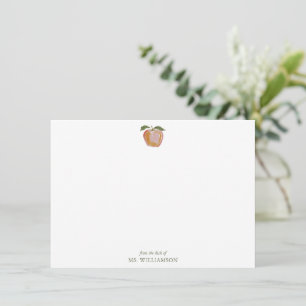 Watercolor Apple Teacher Personalized Stationery Card