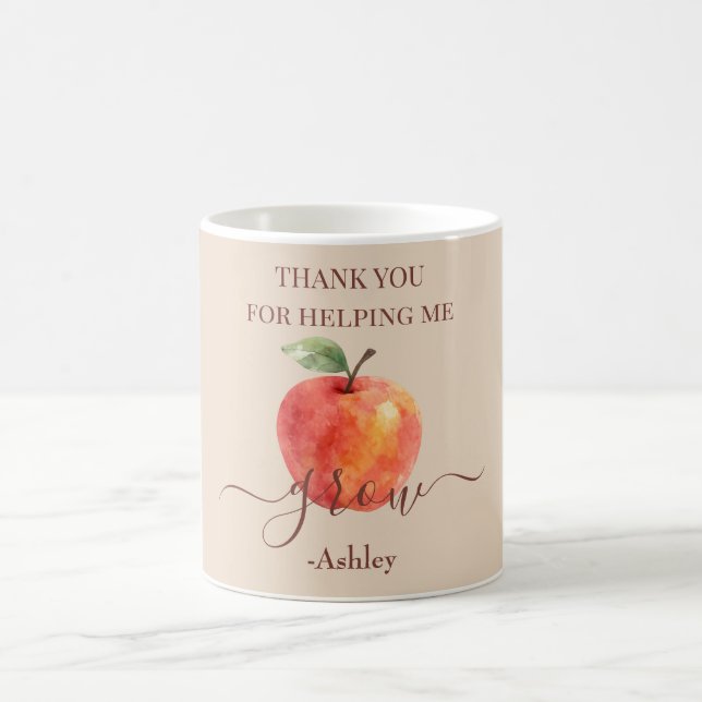 Watercolor Apple Teacher – Thank You Gift  Coffee Mug (Center)