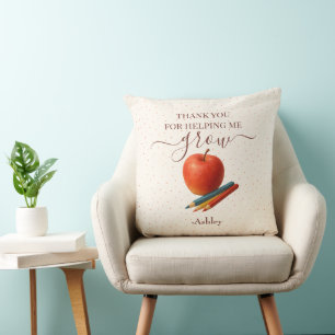 Watercolor Apple Teacher – Thank You Gift  Cushion