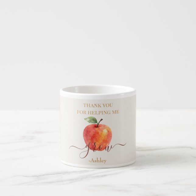 Watercolor Apple Teacher – Thank You Gift  Espresso Cup (Front)