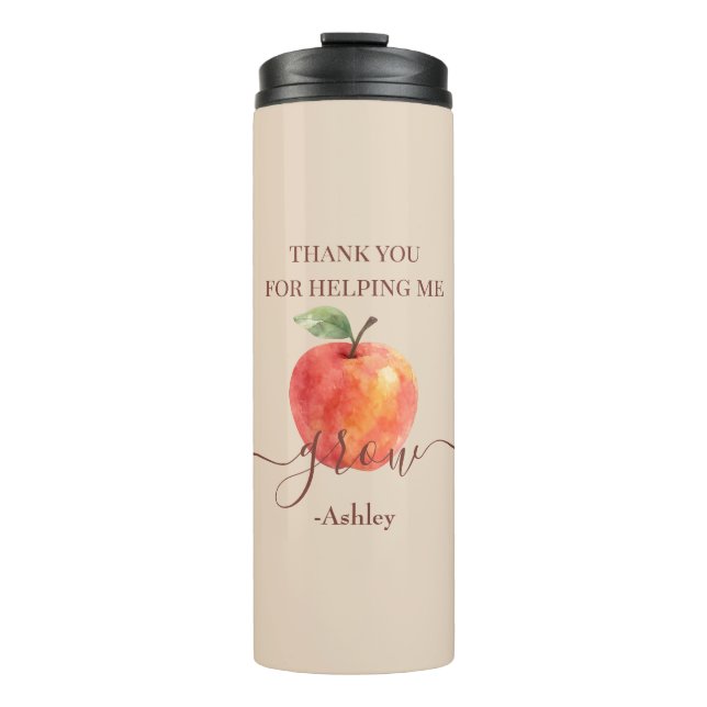 Watercolor Apple Teacher – Thank You Gift  Thermal Tumbler (Front)