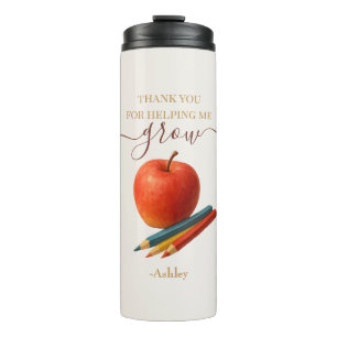 Watercolor Apple Teacher – Thank You Gift  Thermal Tumbler