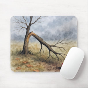 Watercolor Apple Tree With Red Apple Mouse Mat