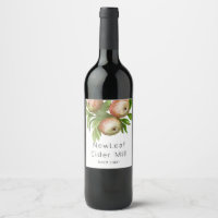 watercolor apples cider label