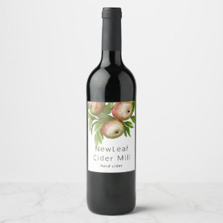 watercolor apples cider label