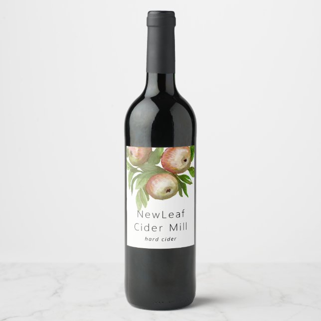 watercolor apples cider label (Front)