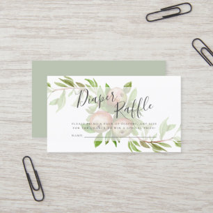 watercolor apples diaper raffle card