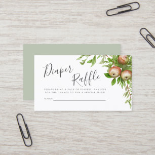 watercolor apples diaper raffle card