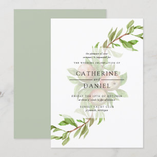 Watercolor apples wedding invitation