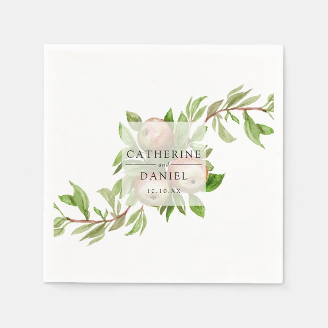 watercolor apples wedding napkin (Front)