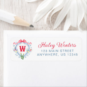 Watercolor Apres-Ski Monogram Crest Return Address