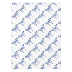 watercolor aqua blue purple butterfly tablecloth