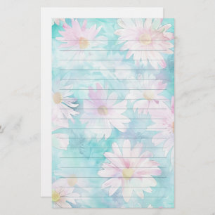 Watercolor Aqua Floral Stationery