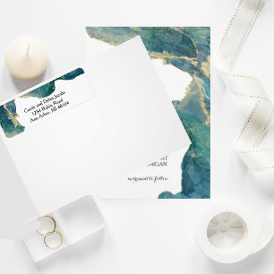 Watercolor Aqua Return Address Label