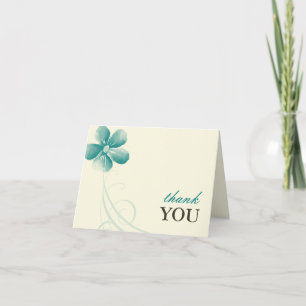Watercolor Aqua Thank You Note Cards
