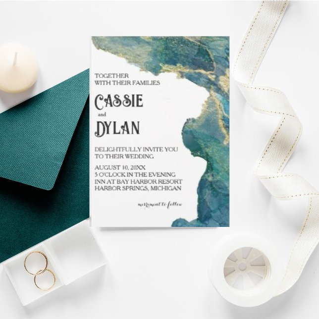 Watercolor Aqua Wedding Invite (Creator Uploaded)