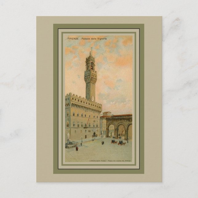 Watercolor aquarelle Florence Palazzo Vecchio Postcard (Front)