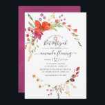 Watercolor Aquarelle Wild Flower Bat Mitzvah Invitation<br><div class="desc">Colourful field flower bat mitzvah invitation with elegant handwriting typography customisable to your event specifics.</div>