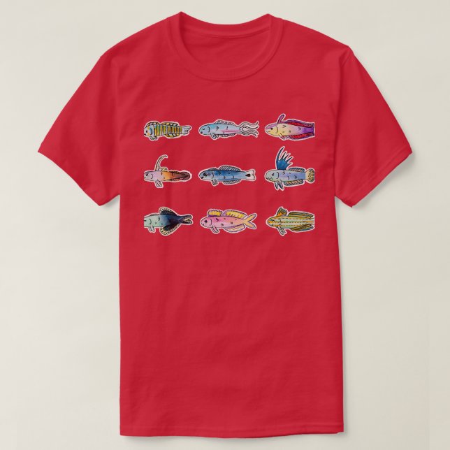 Watercolor Aquarium Dartfish Species T-Shirt (Design Front)
