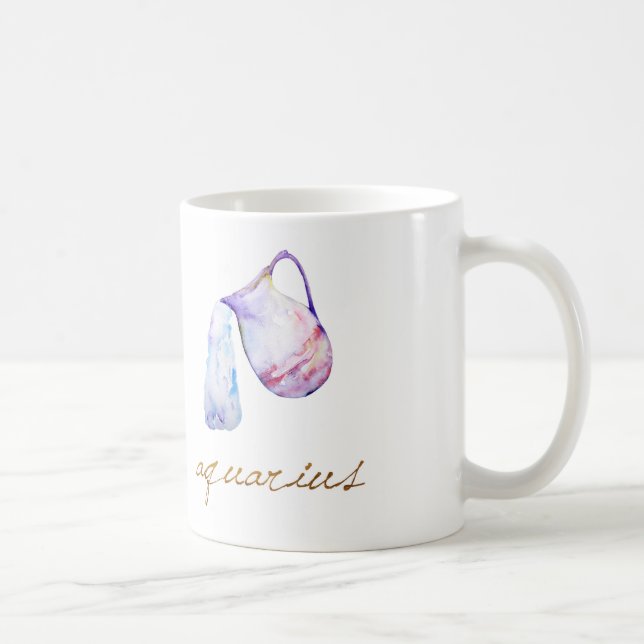 Watercolor Aquarius Water Bearer Coffee Mug (Right)