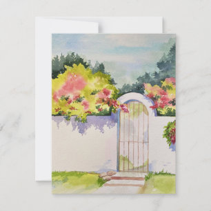 Watercolor Arched Garden Gate Card