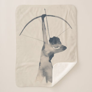 Watercolor Archeress Sherpa Blanket